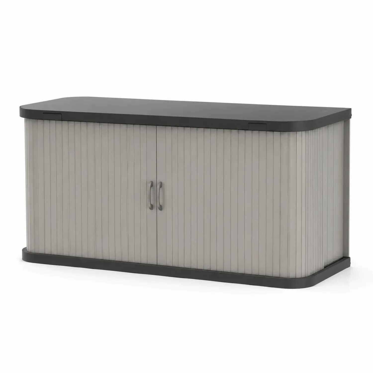 Kunststoff Aufbewahrungsbox mit Doppeltür, Grau 117x45x57cm