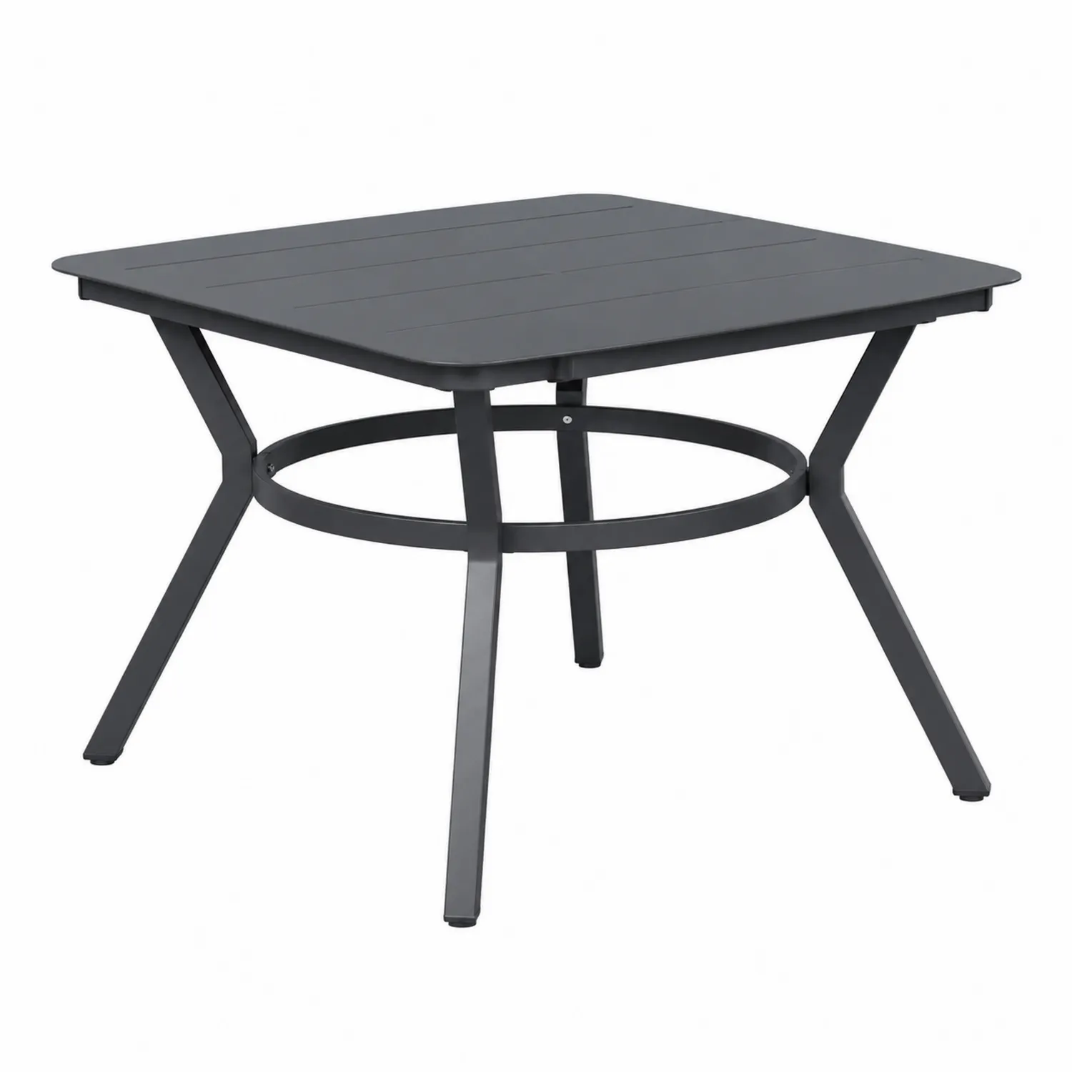 Quadratischer Gartentisch aus Aluminium und Stahl Grau 90x90x75 cm