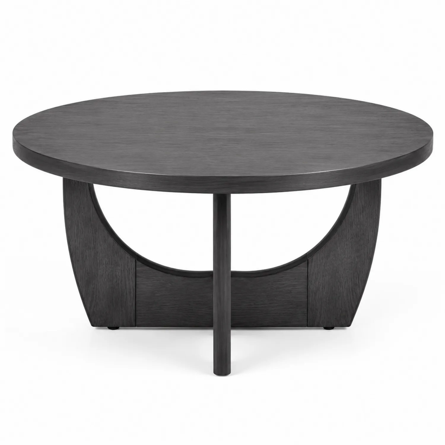 Runder Couchtisch Holz Schwarz Ø 100 cm