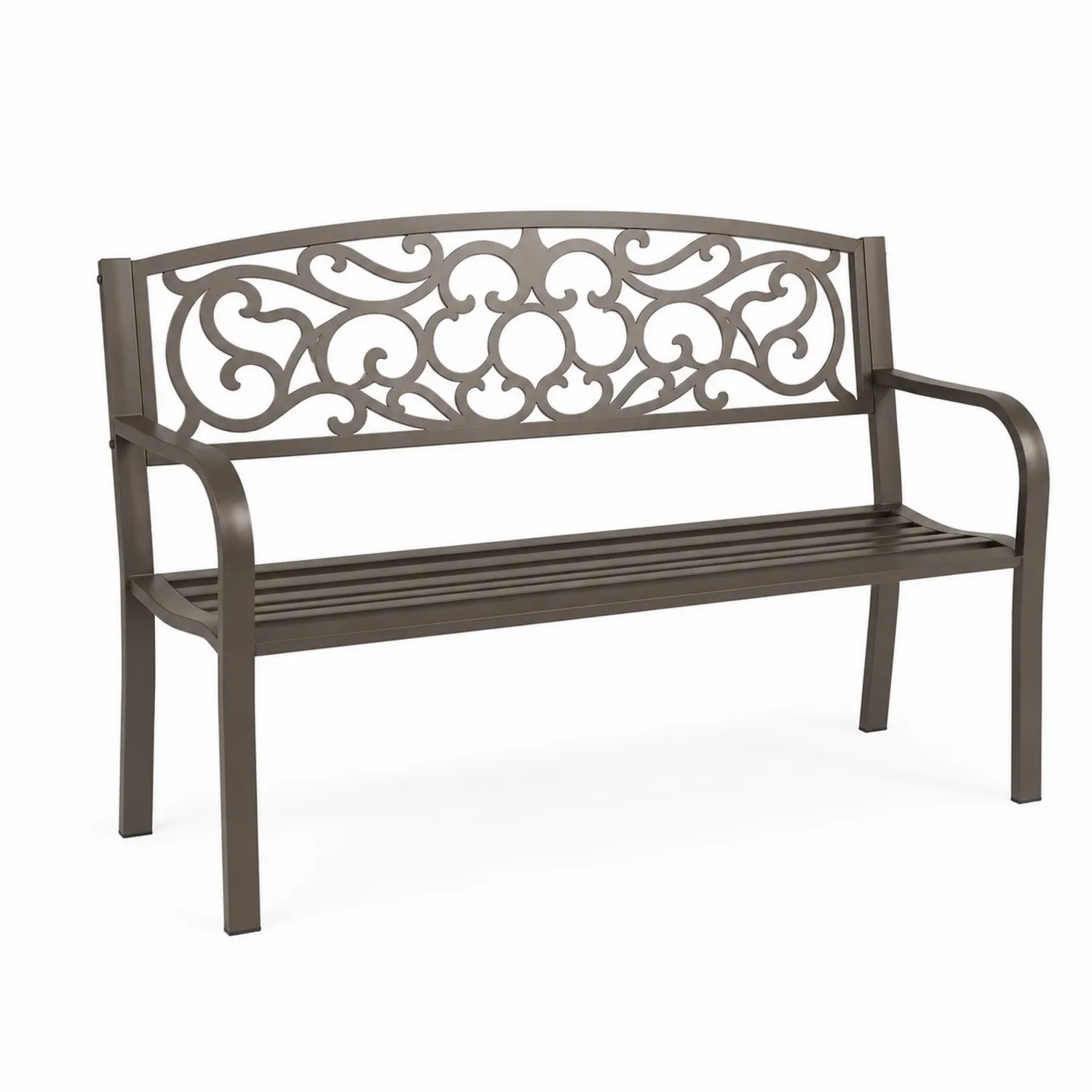 Gartenbank Metall Braun 120 cm