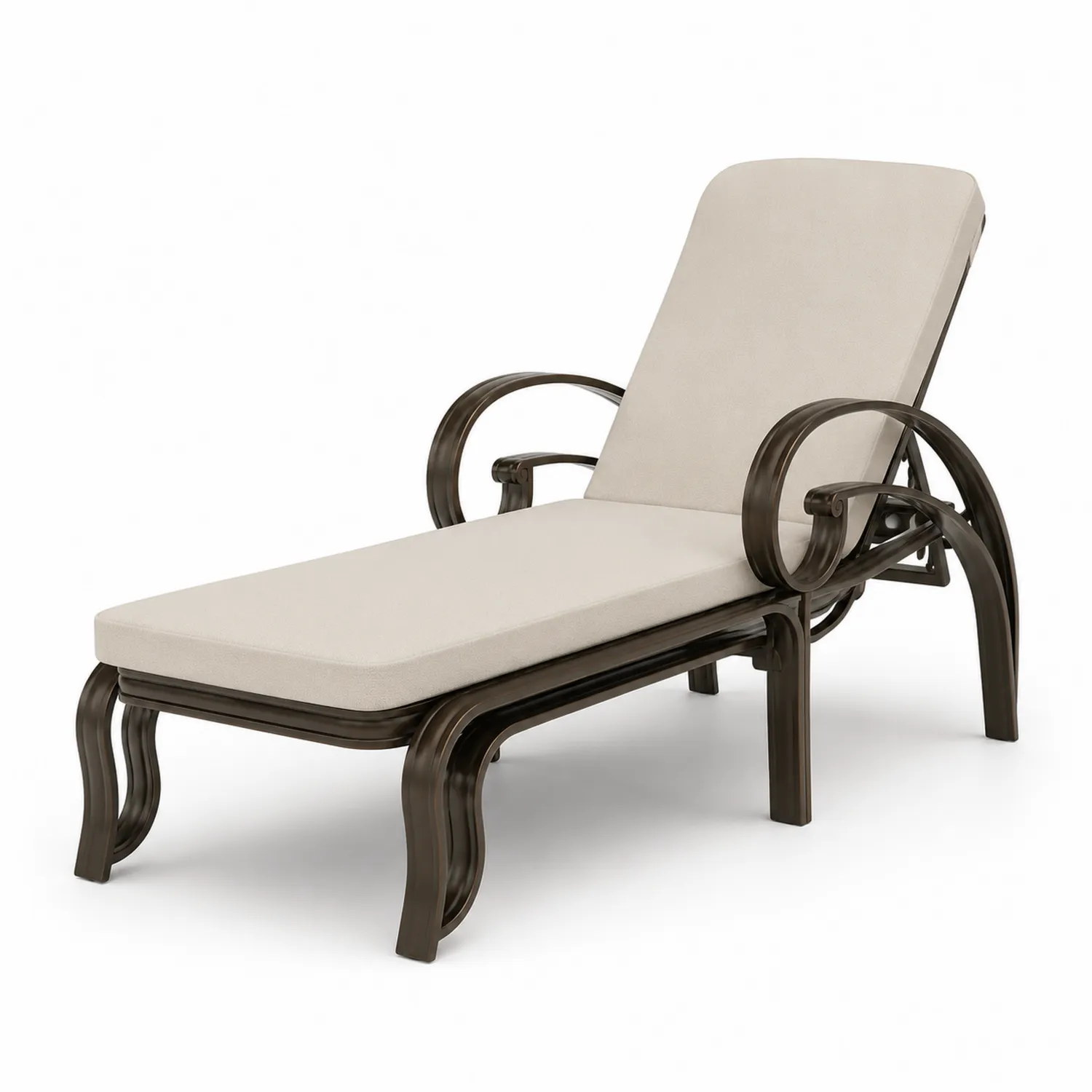 Gartenliege Aluminium Polyester Beige