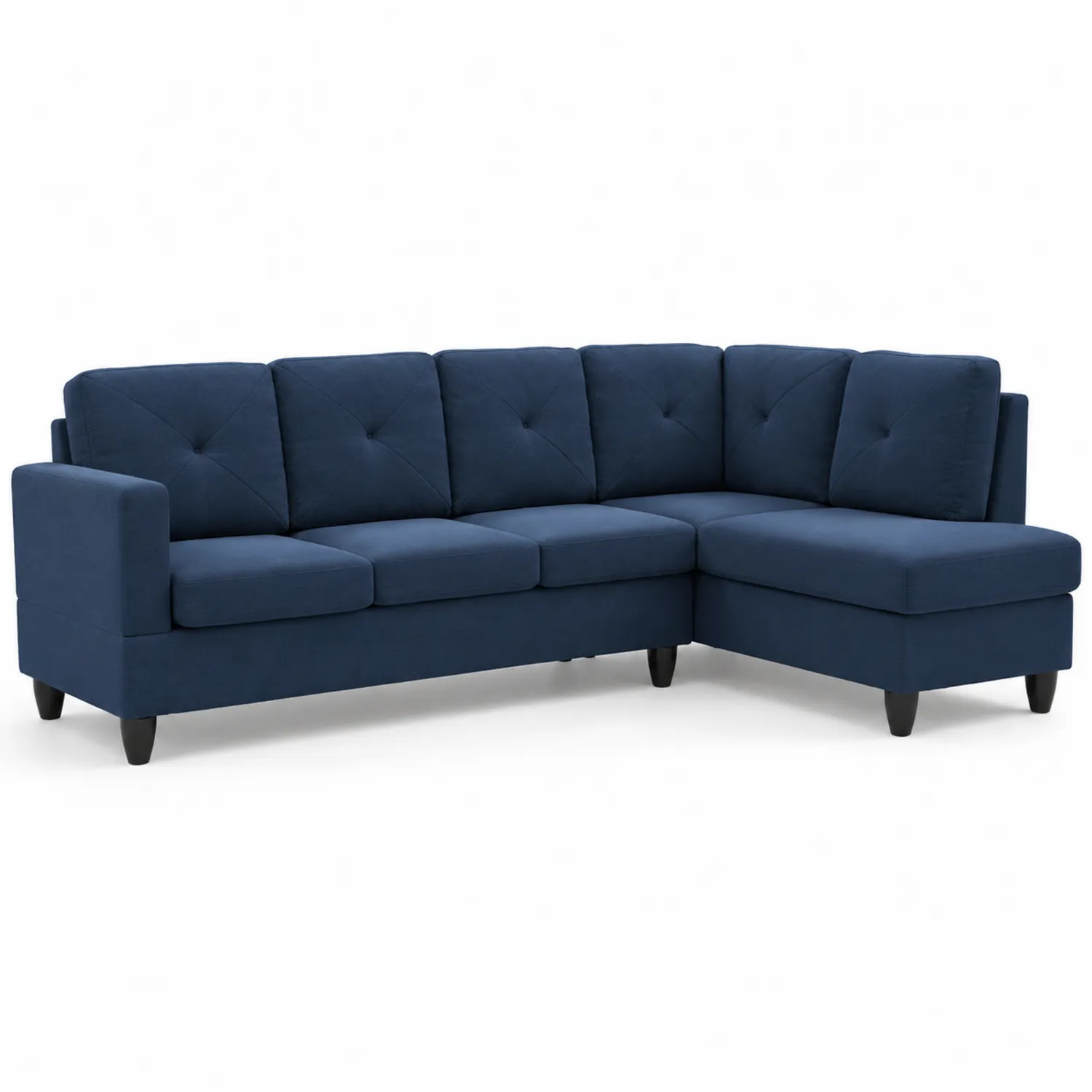 Ecksofa Stoff Polyester Blau