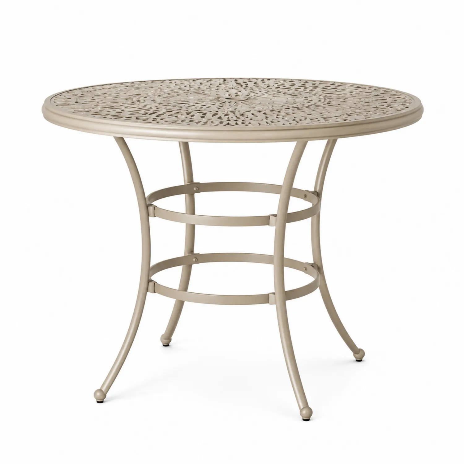 Runder Gartentisch Metall Beige Ø 90cm