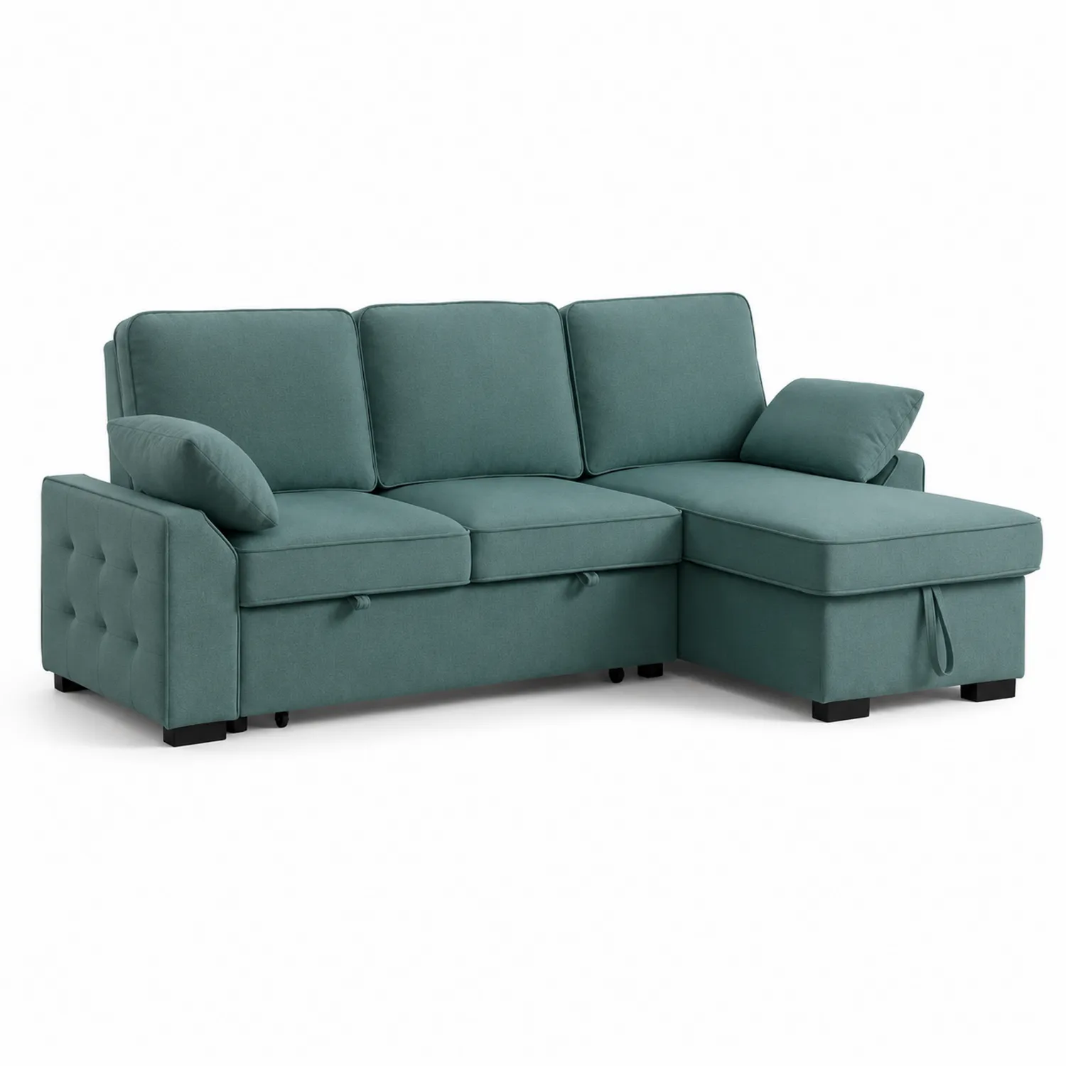 Ecksofa mit Ottomane Grün Polyester 230x145x85 cm