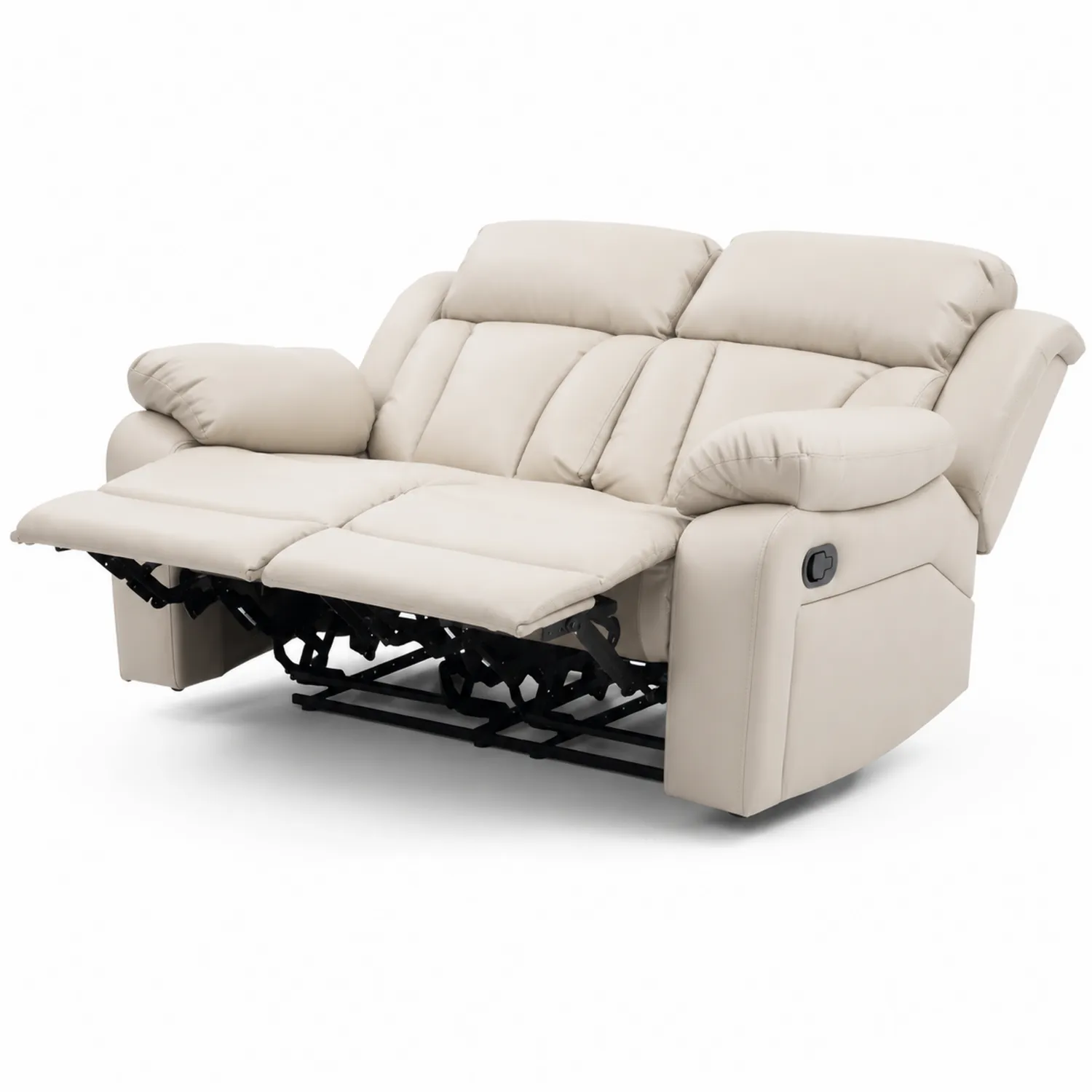 Verstellbares Sofa Kunstleder Stahl Beige