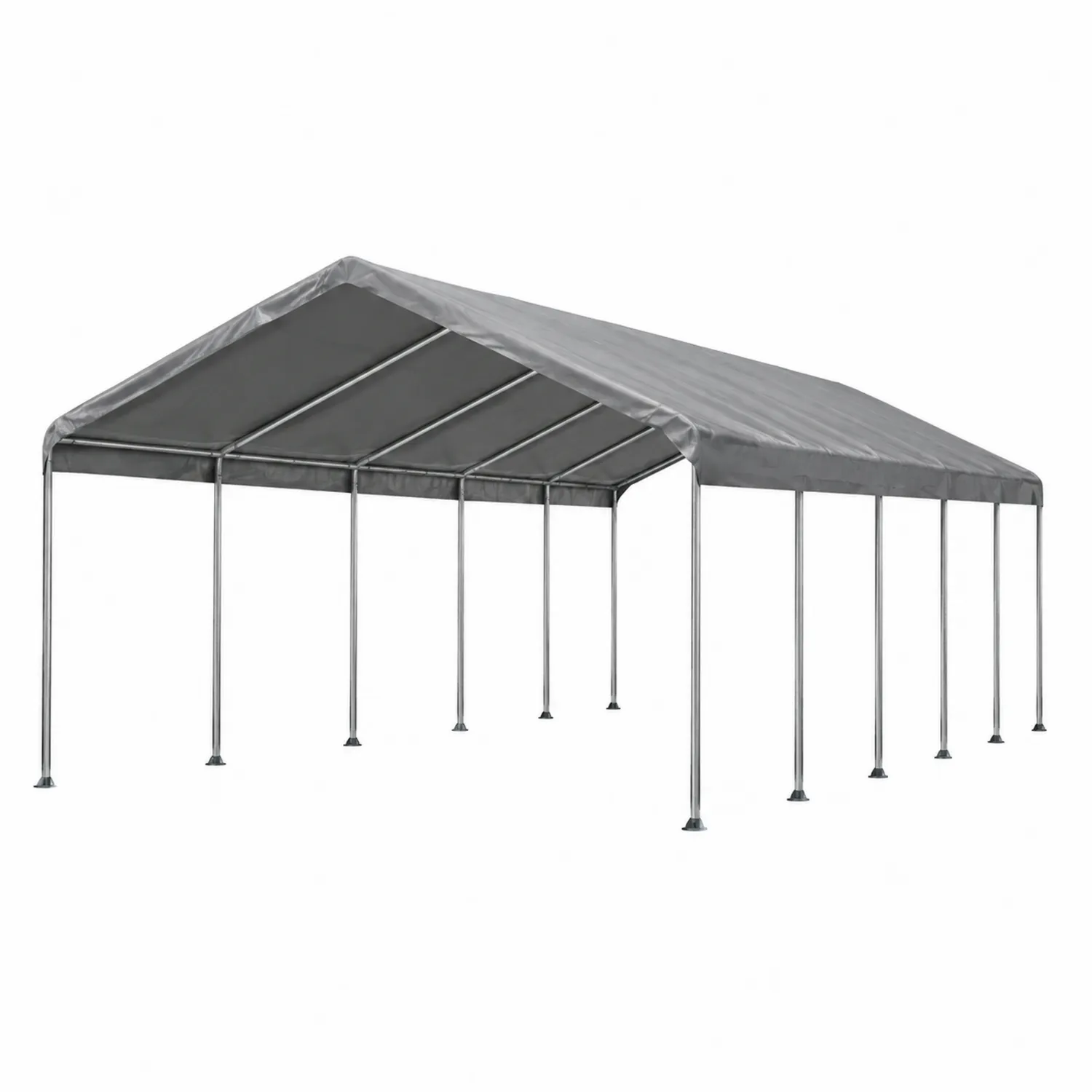 Carport Metallrahmen Grau 500x300x260 cm PE-Plane
