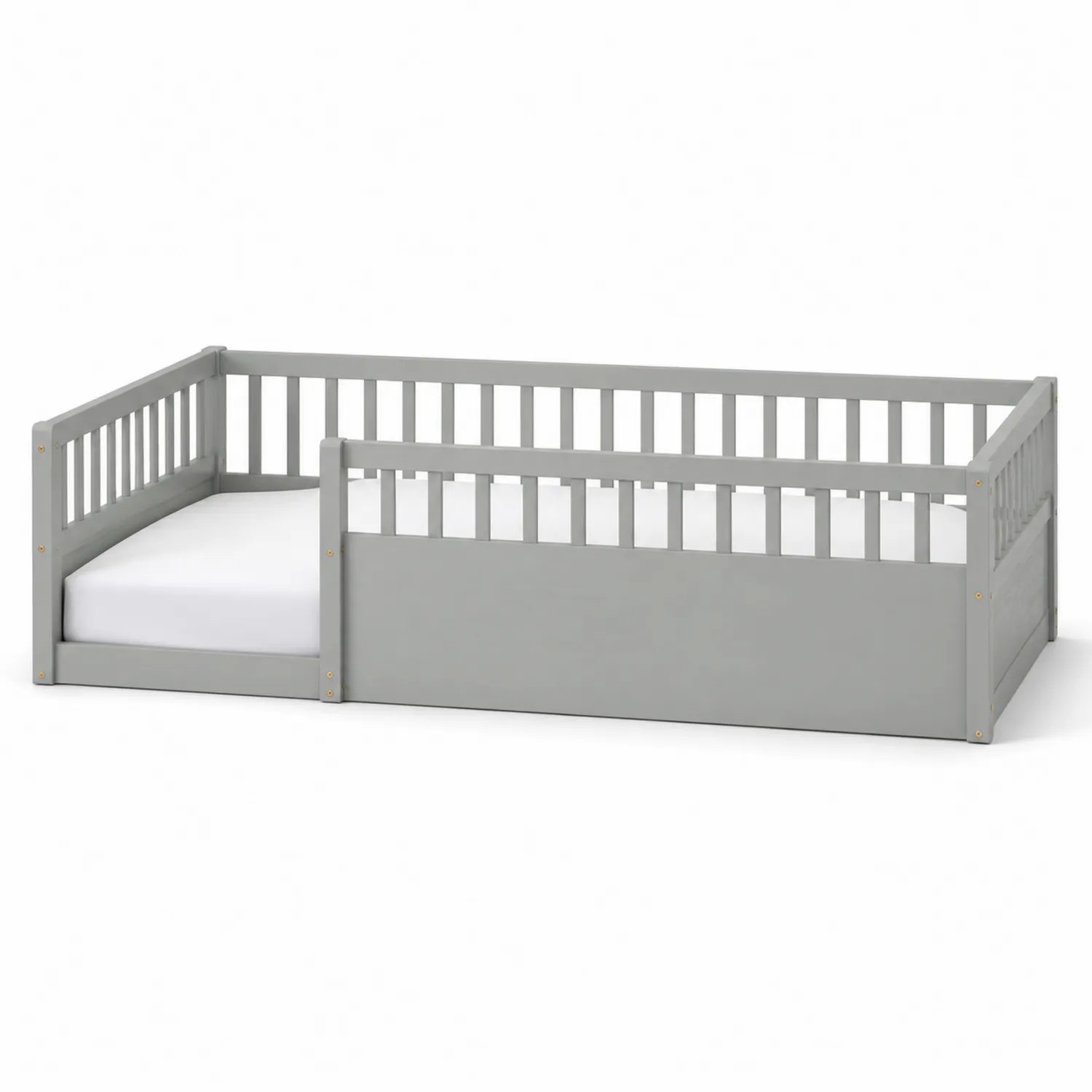 Grau Kinderbett Kiefernholz 140x70 cm