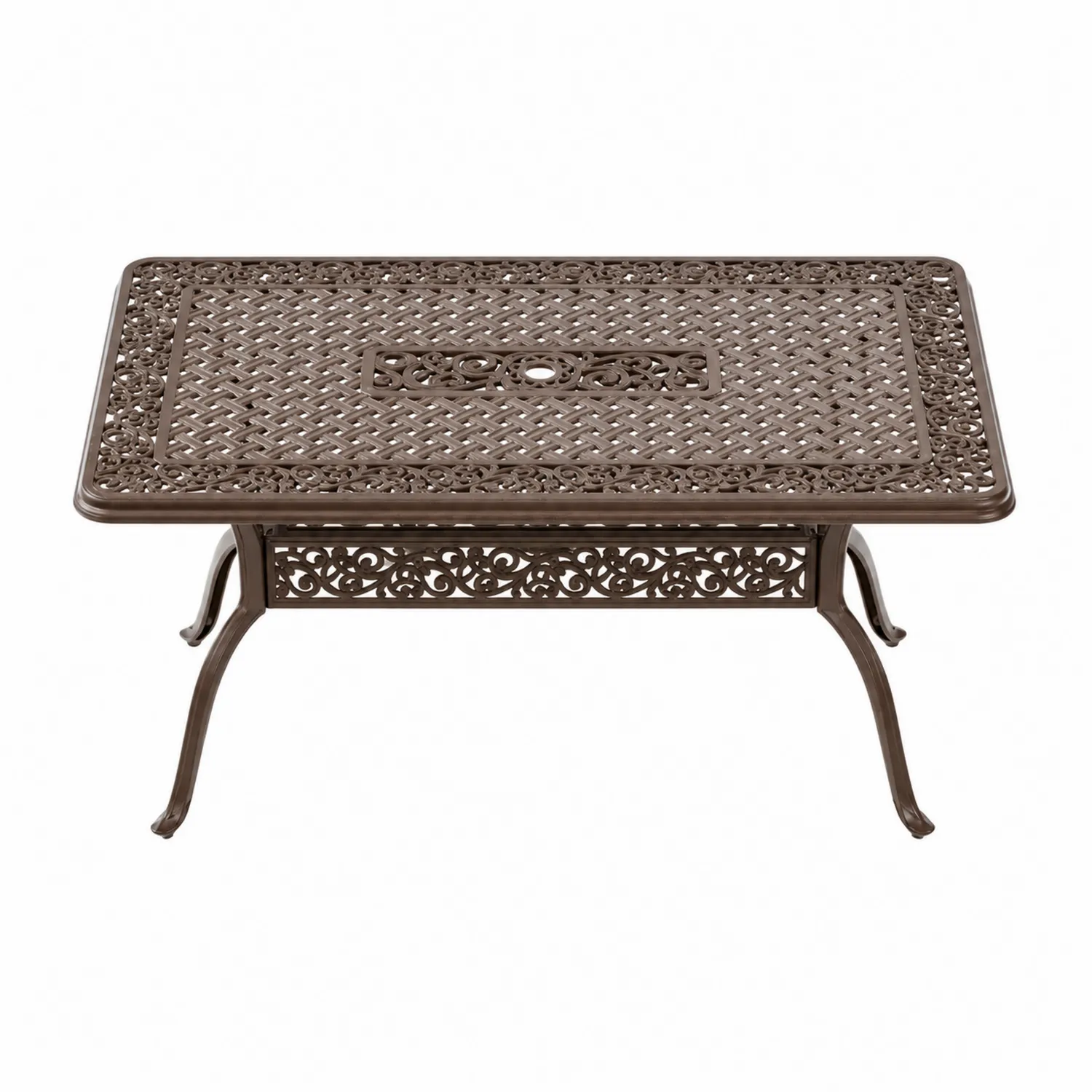 Rechteckiger Gartentisch aus Aluminium Braun 150x90x75 cm