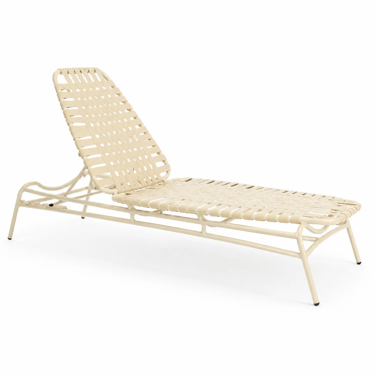 Outdoor-Liegestuhl Beige Metall PVC-Gewebe
