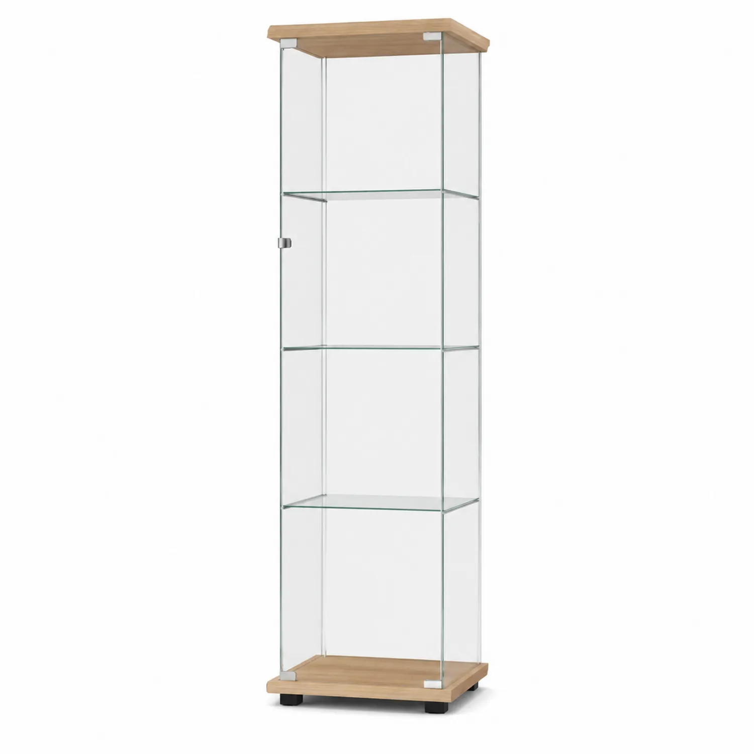 Vitrine Aus Gehärtetem Glas und Eiche 180x40x35cm