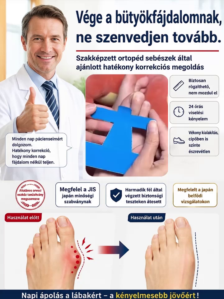 Láthatatlan Ultra-vékony Bütyökkorrigáló Pánt | Nappali Viselésre Cipőben is | Állítható Hallux Valgus Védő