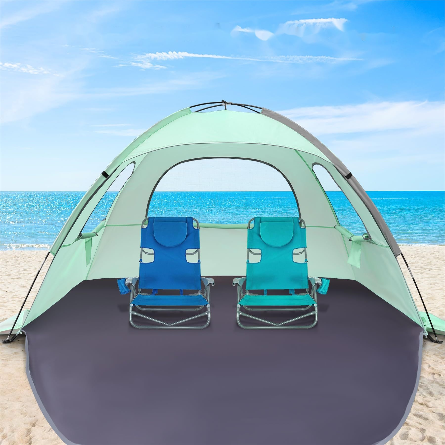 Napvédő és lélegző strandsátor