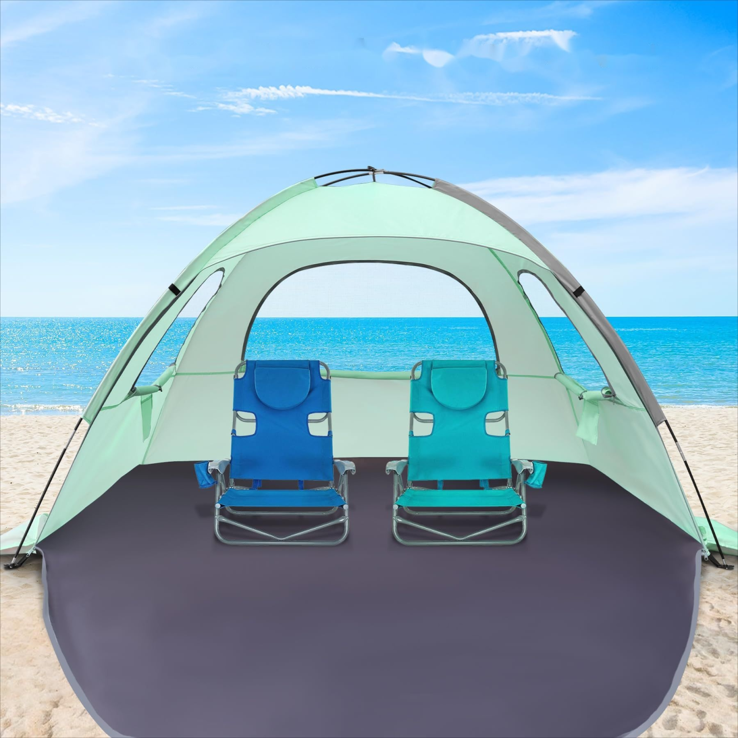 Napvédő és lélegző strandsátor