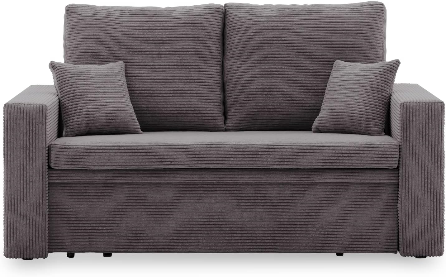 Aikido I Schlafsofa - 2 Sitzer mit Bettkasten und Schlaffunktion - Cordstoff POSO 022 150 x 85 x 80 cm - Modern für Wohnzimmer Gästezimmer-Nestmyio