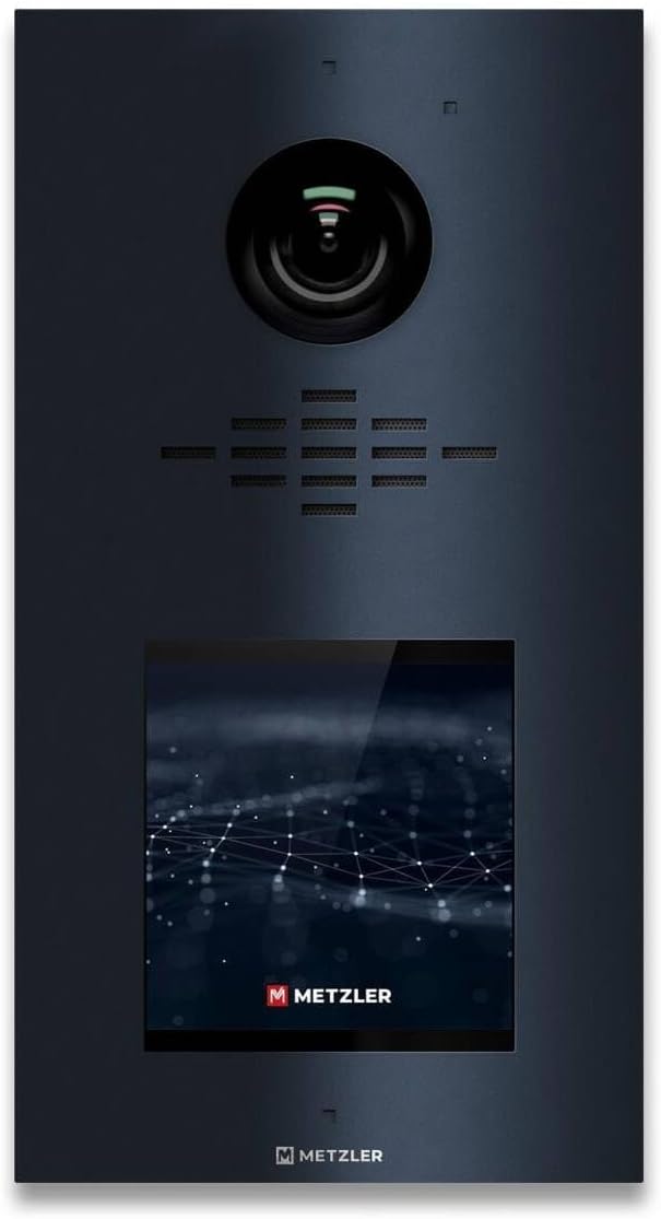 Metzler VDM10 2.0 Video Türsprechanlage - Modulares HD Kamerasystem für 1 bis 500 Parteien - LAN PoE Zwei Wege Audio und Smartphone App - Anthrazit RAL 7016 für Außenbereich-Nestmyio