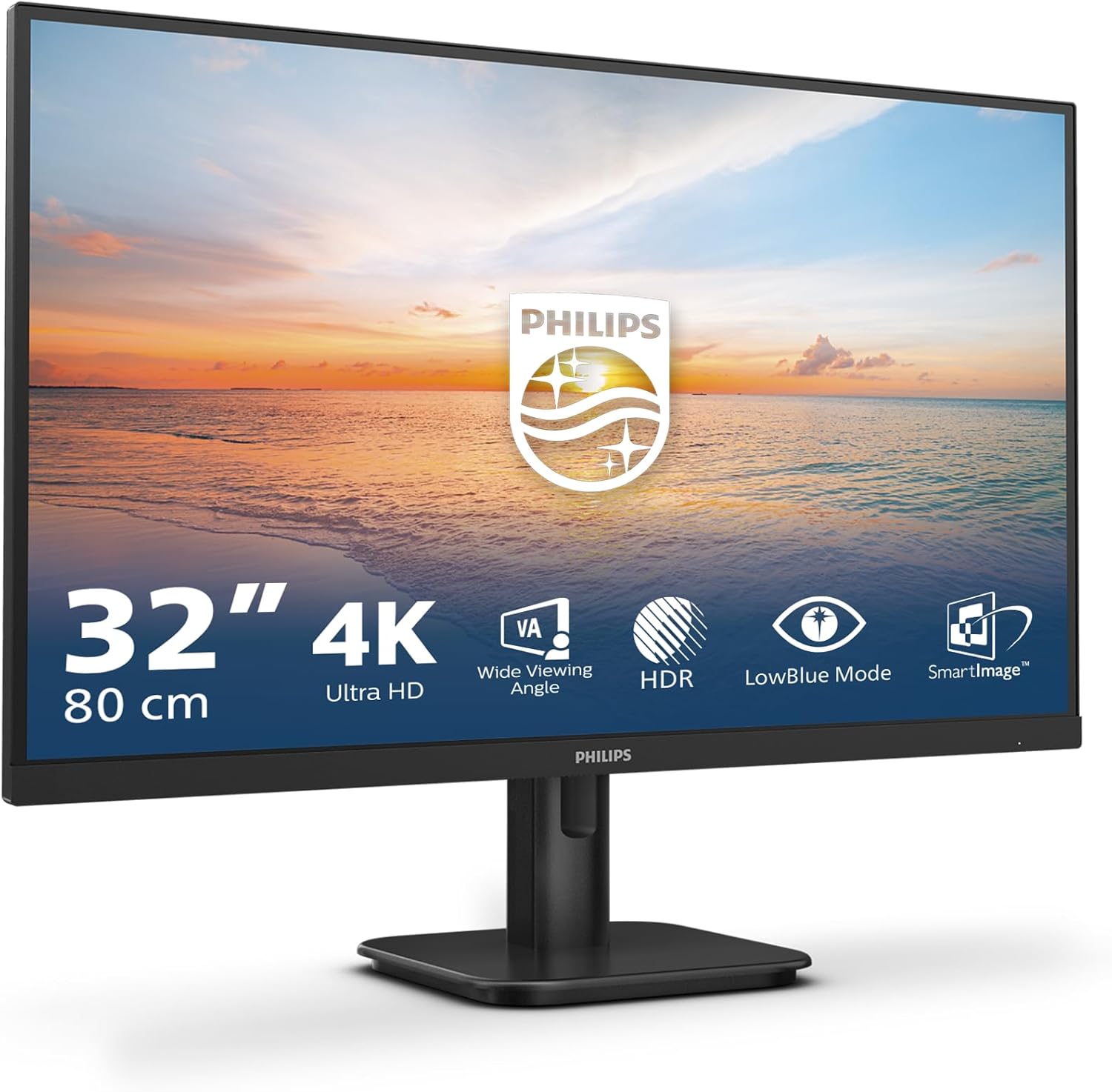 Philips 32E1N1800LA 4K Monitor - 32 Zoll UHD mit 3840 x 2160 - 60 Hz 4 ms HDR10 und Adaptive Sync - Lautsprecher DisplayPort HDMI Schwarz-Nestmyio
