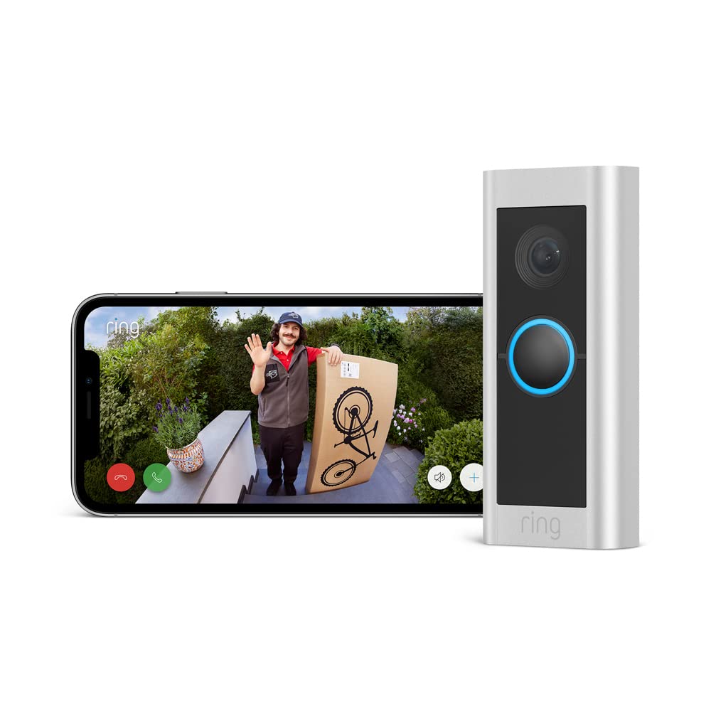 Ring Videotürklingel Pro Kabel - Festverdrahtete Kamera mit 1536p HD und Kopf bis Fuß Ansicht - 3D Bewegungserfassung Farbnachtsicht und Zwei Wege Audio - Dualband WLAN mit Alexa-Nestmyio