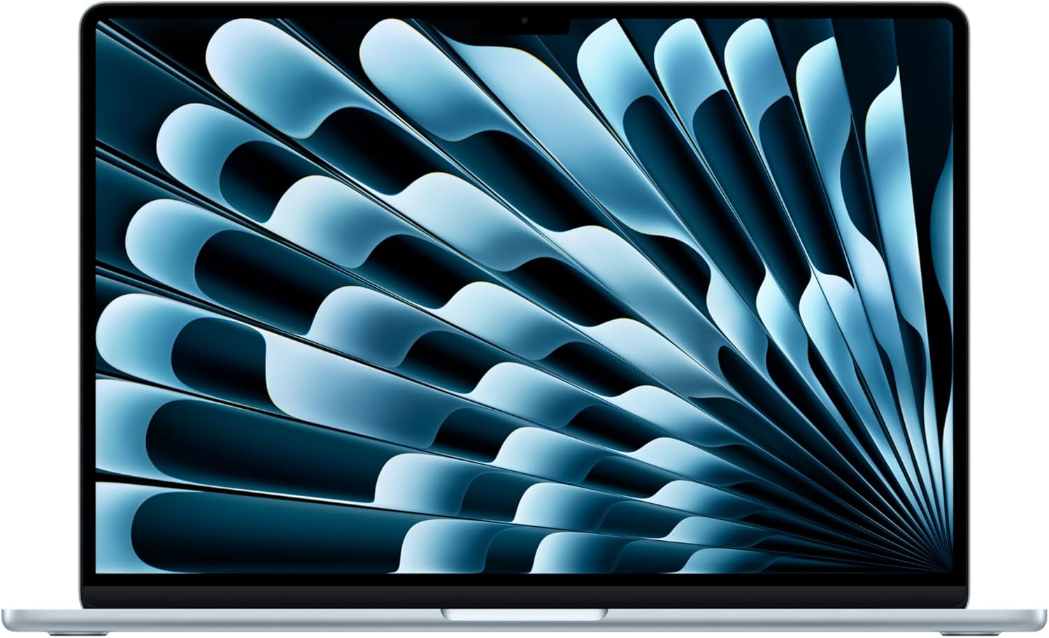 Apple MacBook Air 15 Zoll Notebook - M4 Chip mit 10 Core CPU und 10 Core GPU - 16 GB gemeinsamer Arbeitsspeicher und 256 GB SSD - Himmelblau mit beleuchteter Tastatur-Nestmyio