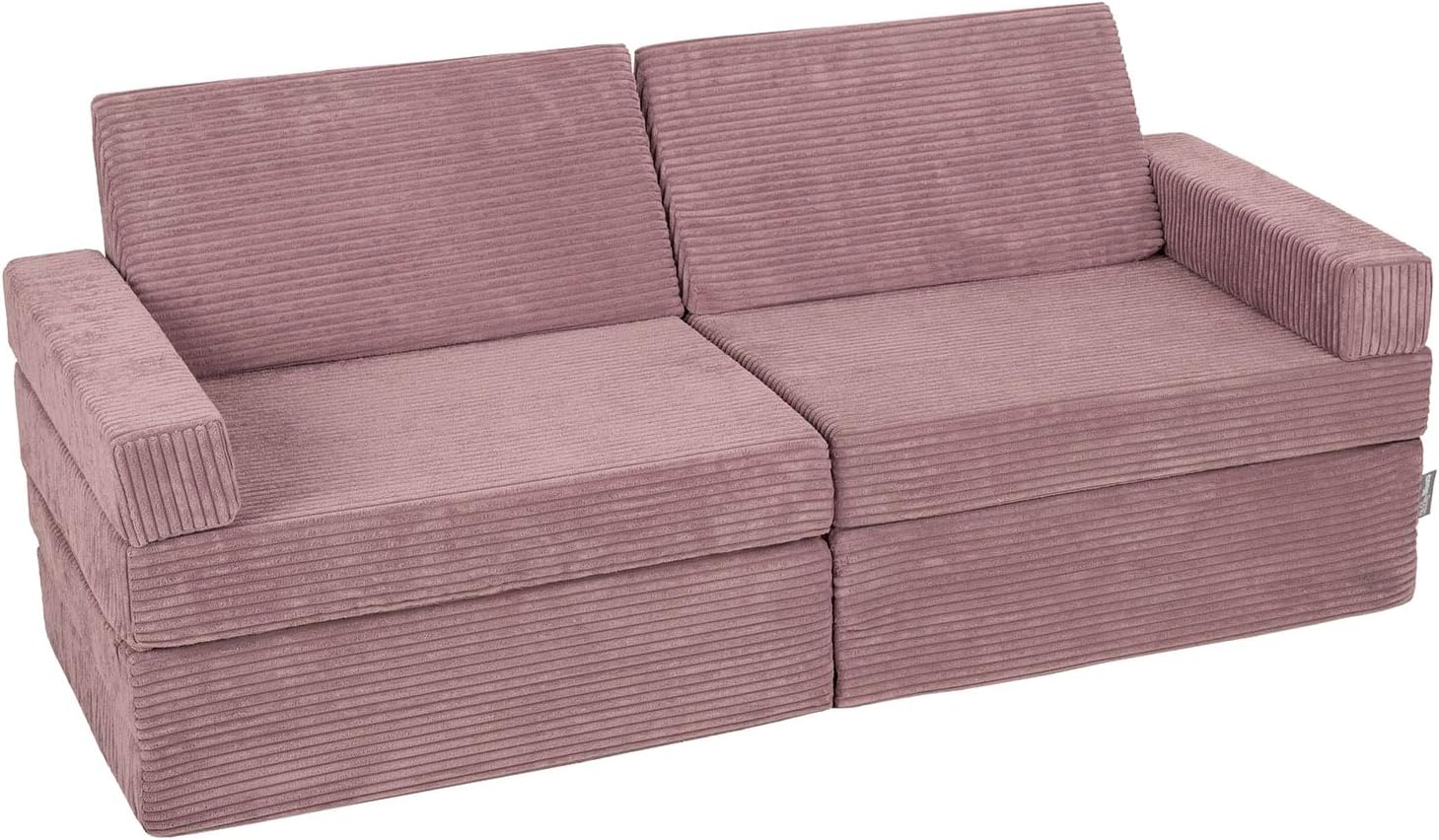 KiddyMoon Kindersofa zum Aufklappen - Wandelbare Schaumstoff Couch mit Faltmatratze - 110 x 70 x 30 cm mit 28 cm Sitzhöhe - Violett für Kinderzimmer-Nestmyio