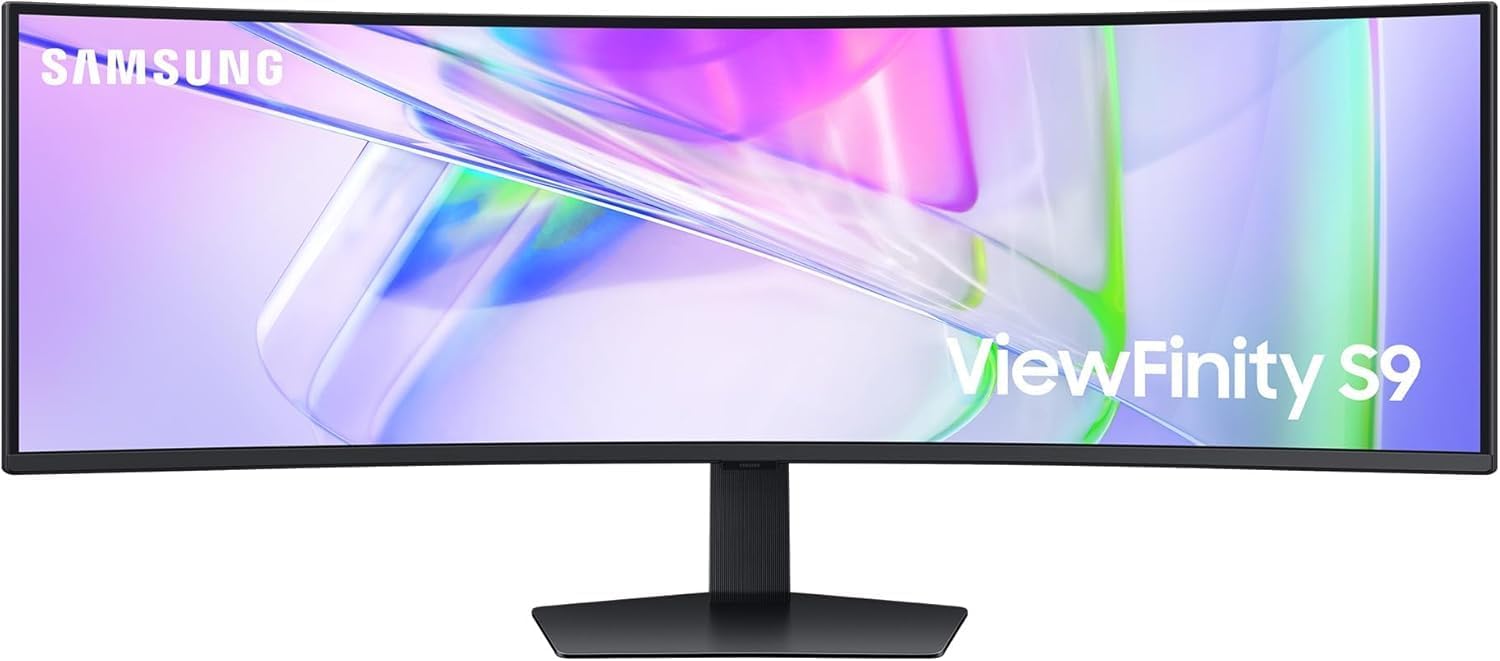 Samsung ViewFinity S95UC Curved Monitor - 49 Zoll DQHD VA mit 5120 x 1440 und 1000R - 120 Hz HDR400 KVM Switch - USB C HDMI DisplayPort Ethernet-Nestmyio
