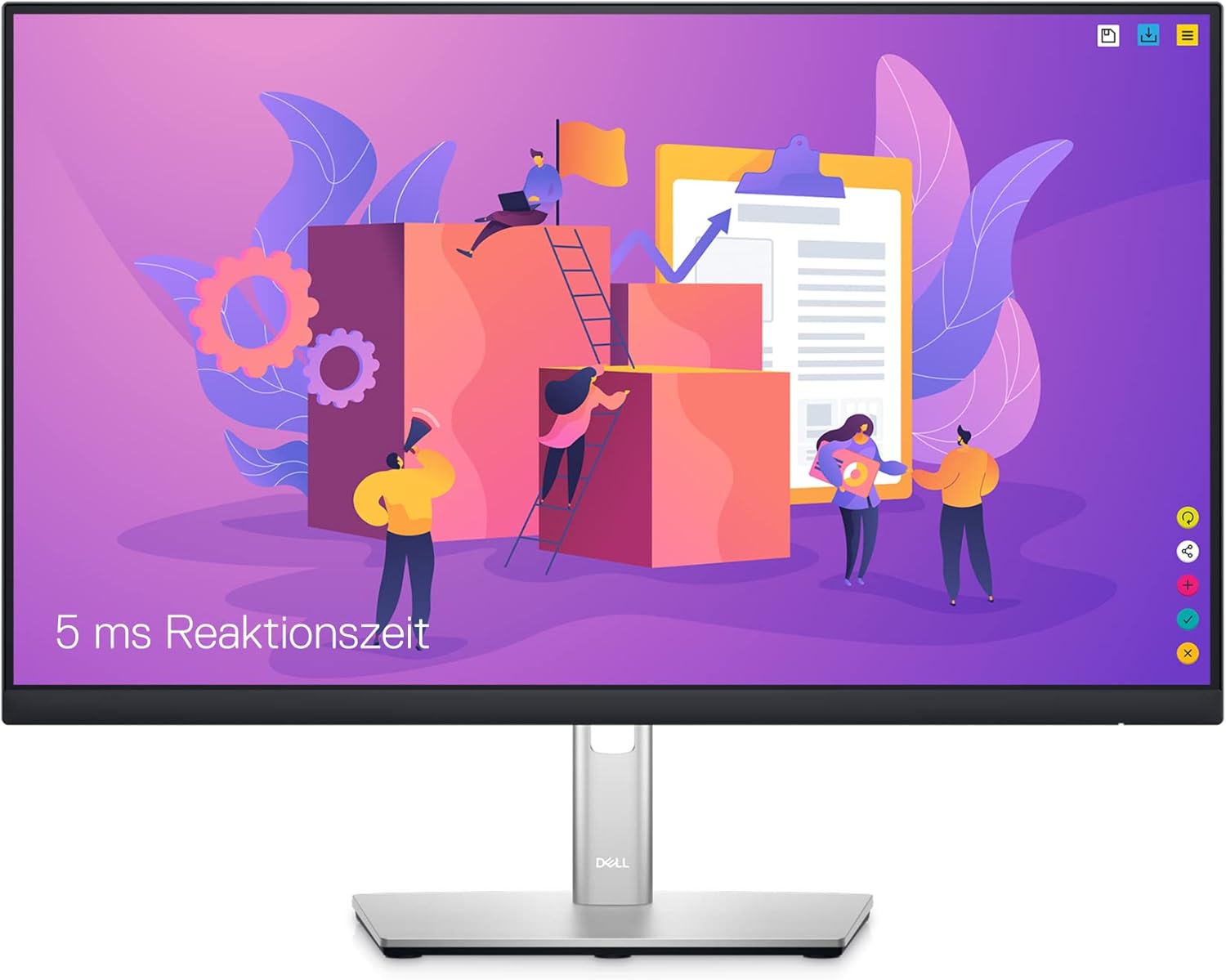Dell P2422H Büro Monitor - 24 Zoll Full HD IPS Display mit 60 Hz - 99 Prozent sRGB und ergonomischer Standfuß - Schwarz mit HDMI DisplayPort VGA und fünf USB Anschlüssen-Nestmyio