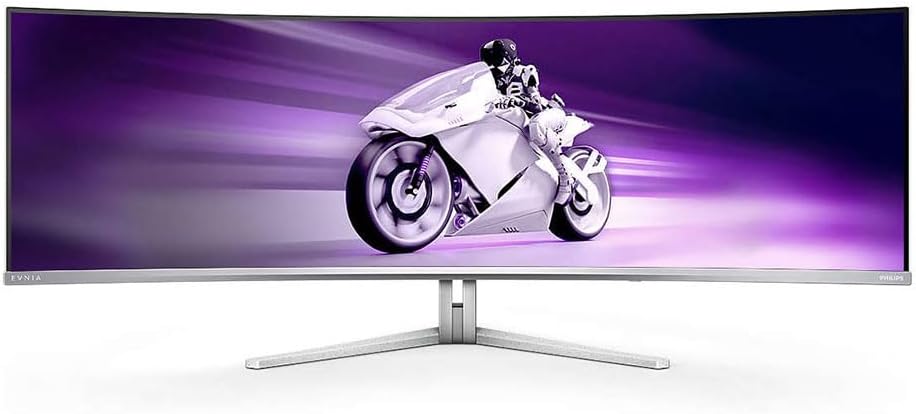 Philips Evnia 49M2C8900L Gaming Monitor - 49 Zoll DQHD OLED mit 5120 x 1440 - 144 Hz 0,03 ms HDR400 Ambiglow - Weiß mit HDMI 2.1 DisplayPort USB C und USB Hub-Nestmyio