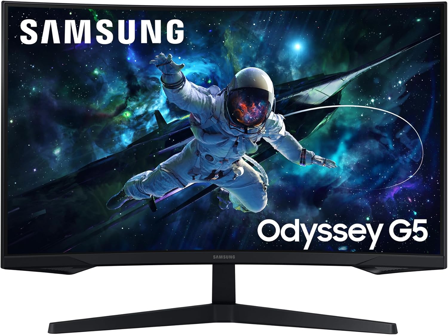 Samsung Odyssey G55C Gaming Monitor - 32 Zoll QHD VA Panel mit 2560 x 1440 und 1000R - 165 Hz 1 ms MPRT HDR10 - Curved Display mit FreeSync HDMI DisplayPort-Nestmyio