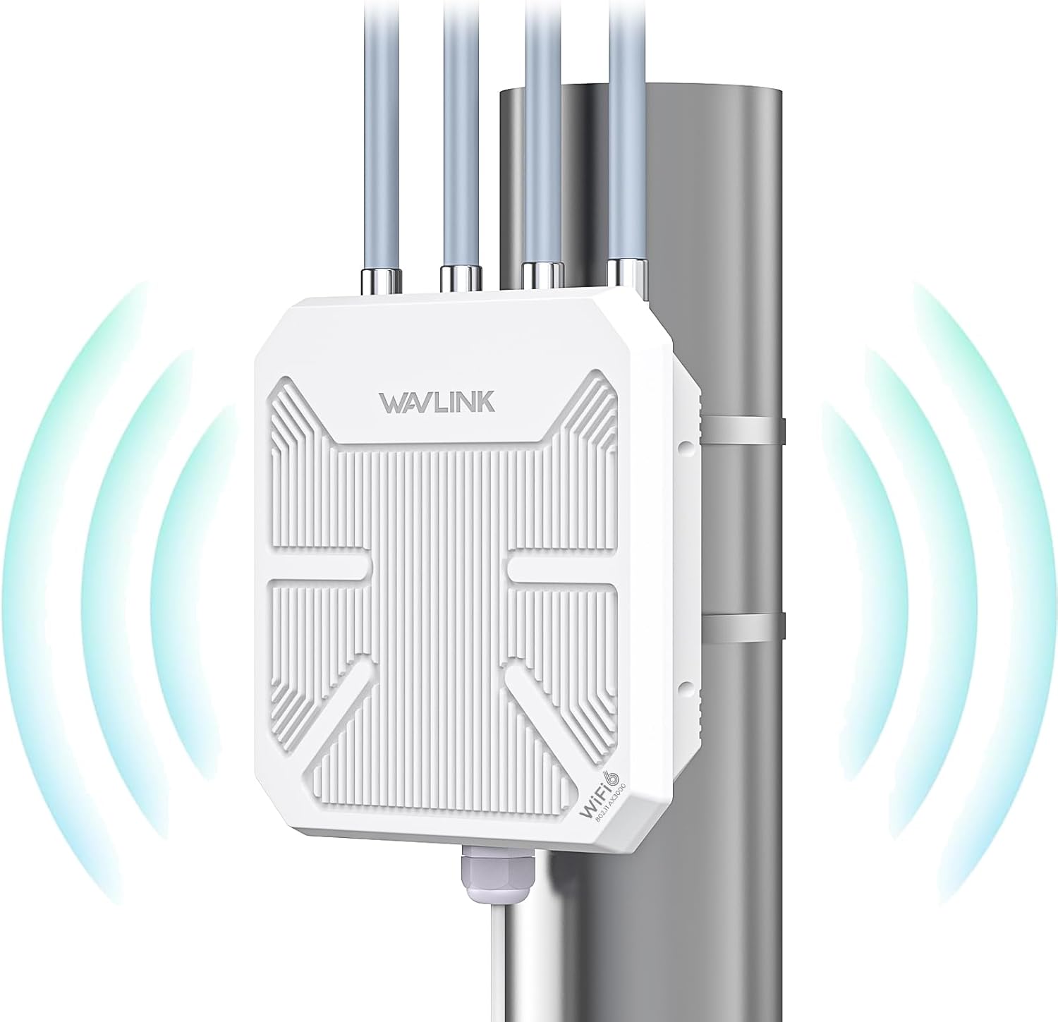 WN573HX3 Outdoor Wi Fi 6 Repeater - Dualband AX3000 mit Gigabit PoE und Mesh - Vier 8 dBi Antennen IP67 wetterfest für bis zu 256 Geräte - Access Point für Außenbereiche-Nestmyio