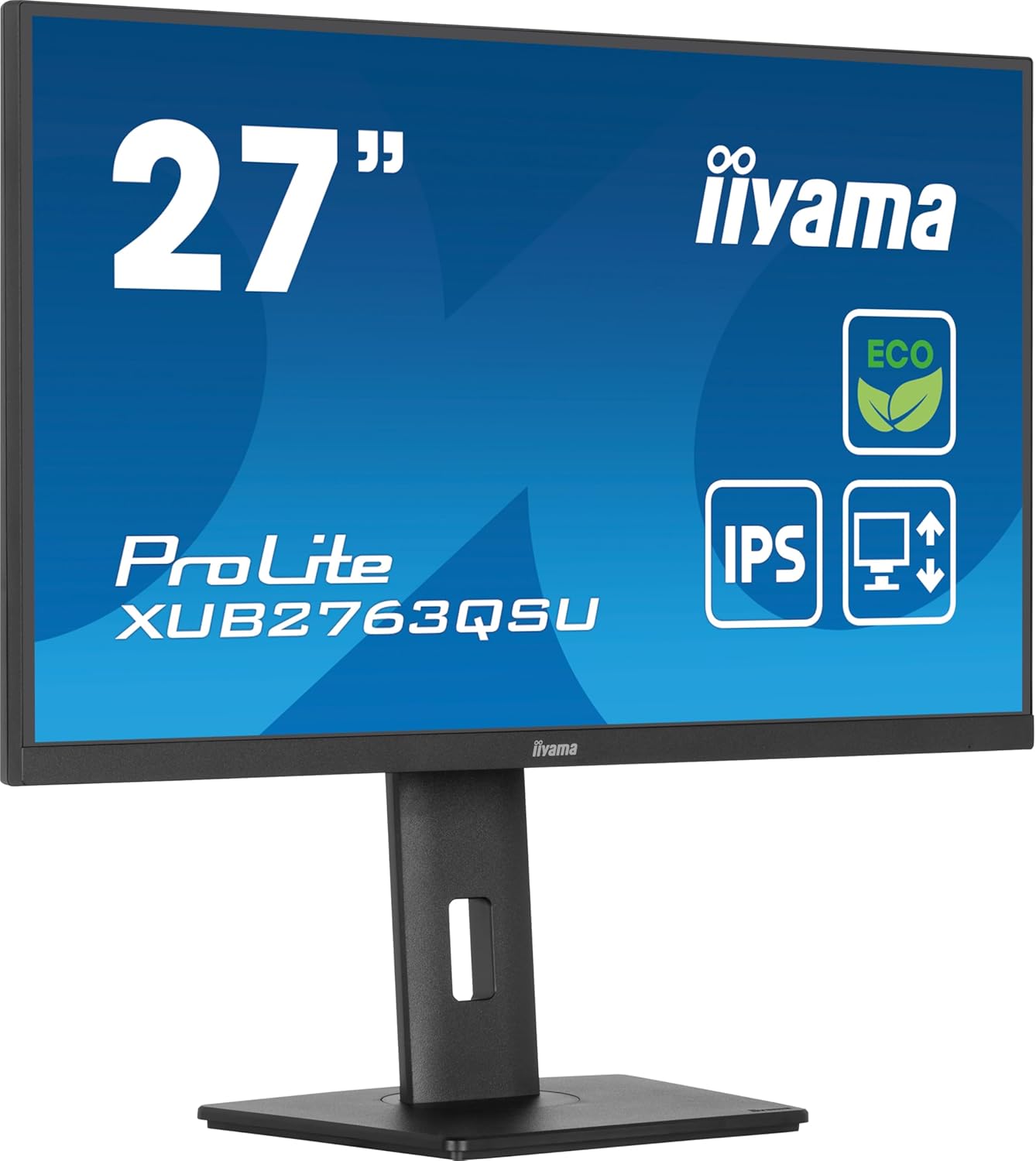 iiyama ProLite XUB2763QSU B1 Monitor - 27 Zoll WQHD IPS mit 2560 x 1440 - 100 Hz und 1 ms Reaktionszeit - HDMI DisplayPort USB 3.2 Pivot Höhenverstellung Schwarz-Nestmyio