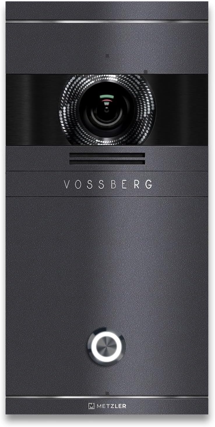 Metzler VDM10 2.0 Colson Video Türsprechanlage - Full HD Kamera mit Zwei Wege Audio und Smartphone App - LAN PoE Anschluss mit Türöffnersteuerung - Eisenglimmer für Einfamilienhaus-Nestmyio
