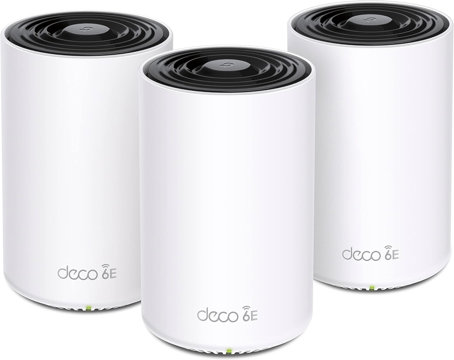 TP Link Deco XE75 Mesh WLAN Set - Drei Tri Band Wi Fi 6E Router und Repeater mit AXE5400 - Je Einheit drei Gigabit Anschlüsse - Weiß mit WPA3 Jugendschutz und Deco Mesh-Nestmyio