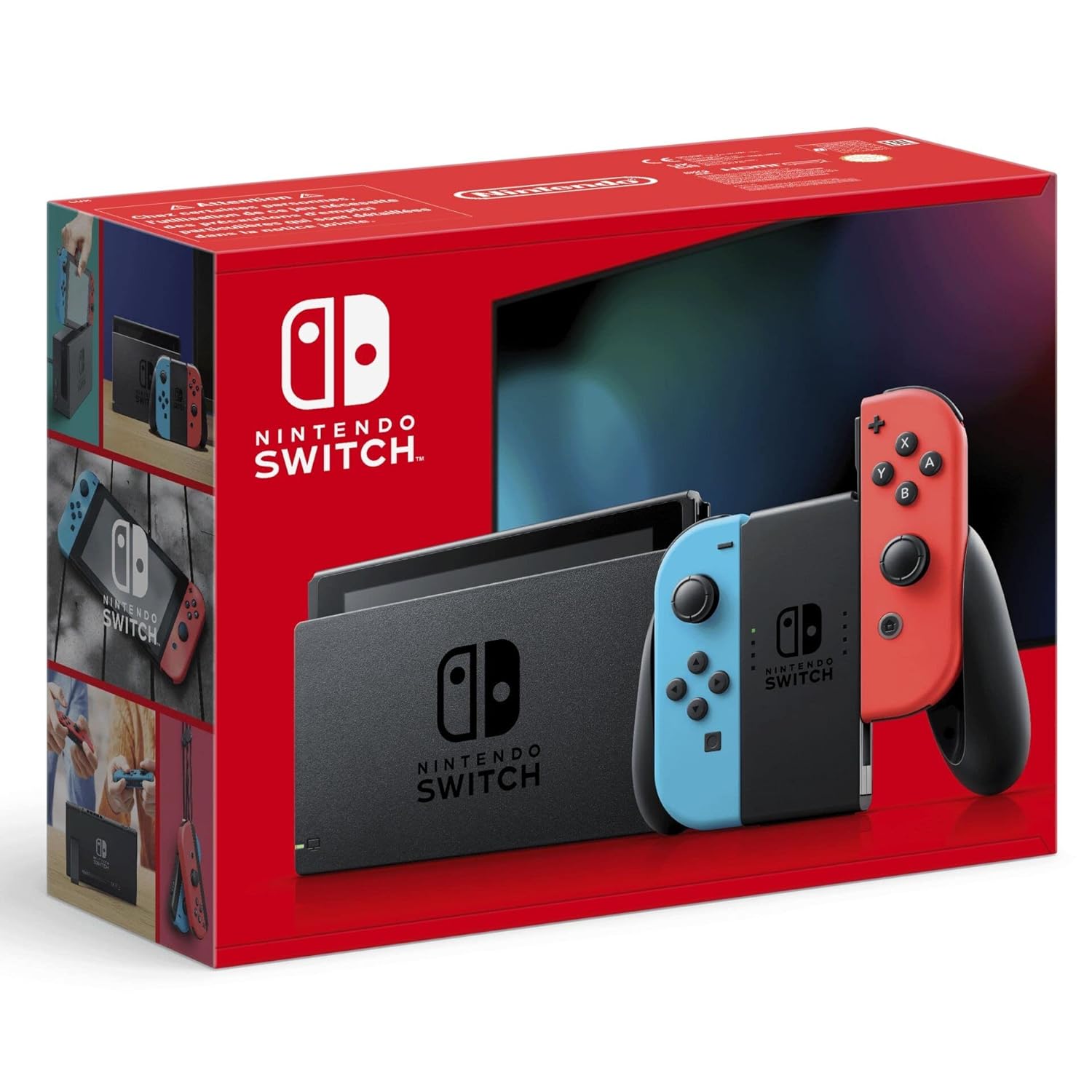 Nintendo Switch Spielkonsole - Neon Rot und Neon Blau - Lithium Ionen Akku mit 390 g Gerätegewicht - Deutsche und englische Sprachunterstützung-Nestmyio