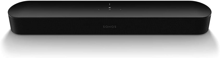 Sonos Beam Generation 2 Soundbar - Kabelloses 3D Audio mit Dolby Atmos - WLAN Ethernet AirPlay 2 und Sprachsteuerung - Schwarz aus Aluminium für TV und Musik-Nestmyio