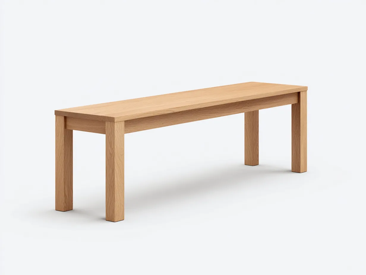 Bank Massivholz 176x41x45 cm - Helle Eiche - Terrassenbank mit geraden Blockbeinen-Nestmyio