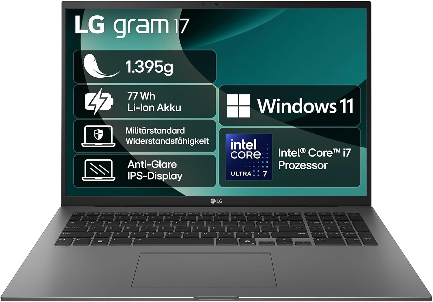 LG gram 17 Copilot PC Laptop - 17 Zoll blendfreies WQXGA IPS Display im 16 zu 10 Format - Intel Core Ultra 7 und Intel Arc 140V - 32 GB RAM 2 TB SSD Windows 11 Schwarz-Nestmyio