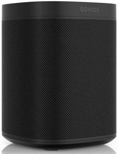 Sonos One Smart Speaker - Intelligenter WLAN Lautsprecher mit Alexa Sprachsteuerung - AirPlay und Multiroom Musikstreaming mit 41 Watt - Schwarz aus Aluminium für Tischaufstellung-Nestmyio