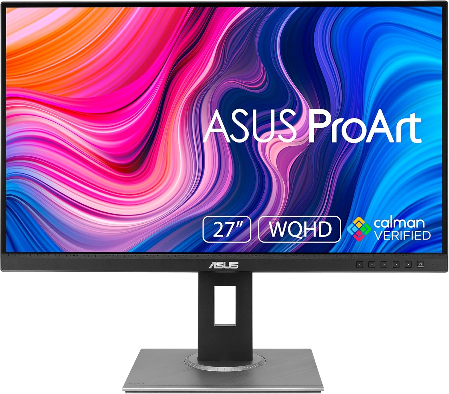 ASUS ProArt PA278QV Profi Monitor - 27 Zoll WQHD IPS mit 2560 x 1440 - Calman hohe Farbtreue Pivot und 75 Hz - Rahmenlos mit HDMI DisplayPort DVI USB Hub-Nestmyio