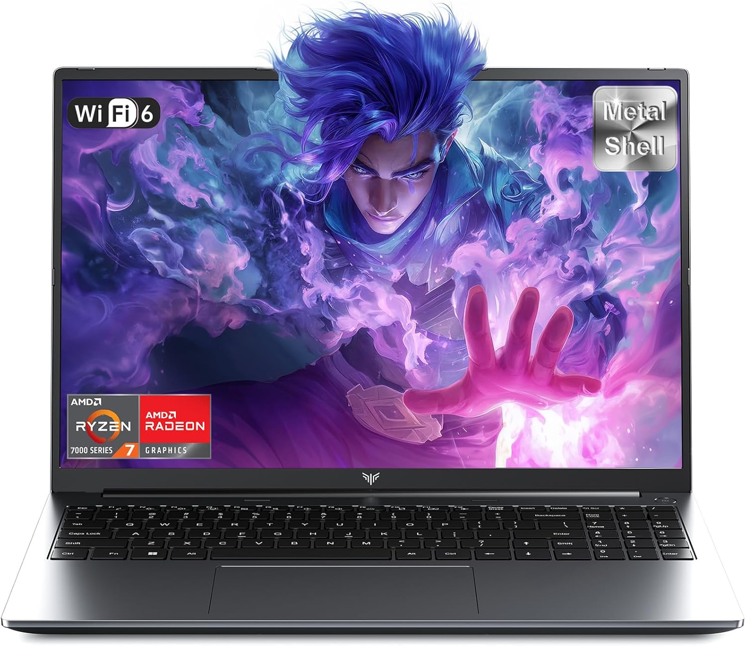 16 Zoll Gaming Laptop mit Full HD Display - AMD Ryzen 7 7735HS bis 4,8 GHz - 16 GB DDR5 RAM und 512 GB SSD - Beleuchtete Tastatur WiFi 6 Grau-Nestmyio