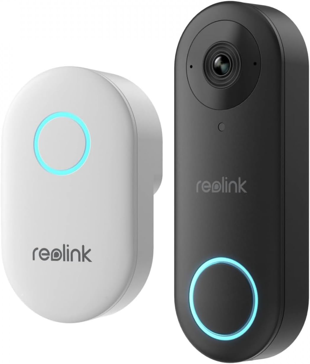Reolink Video Türklingel PoE - 5 Megapixel 2K Kamera mit 180 Grad Sichtfeld - Kabelgebunden mit Nachtsicht und Glockenspiel - Kompatibel mit Reolink NVR Systemen-Nestmyio