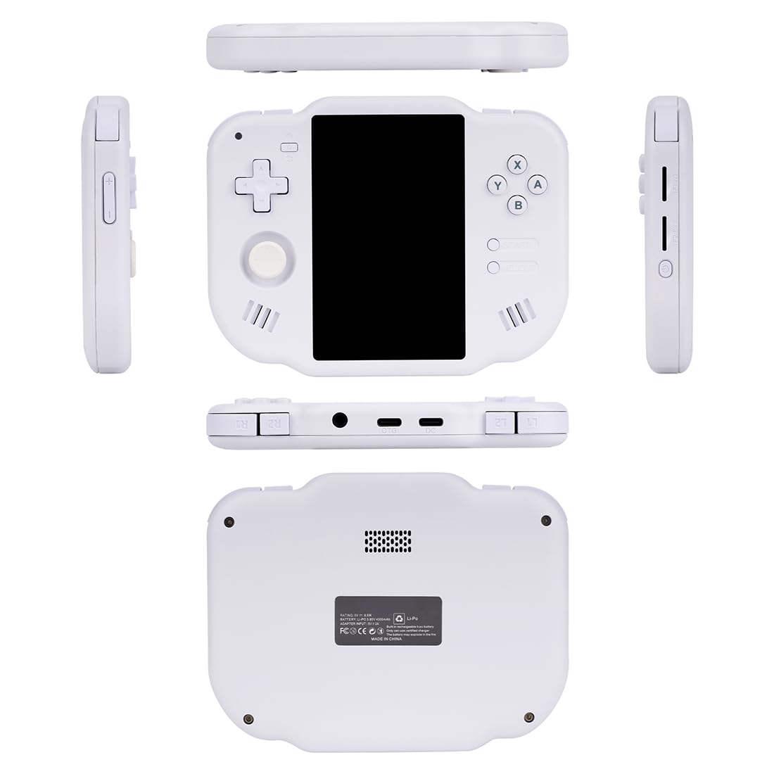 ExploTex MagicX Zero Retro Konsole - 4 Zoll vertikaler Touchscreen - 128 GB Speicher und Unterstützung mehrerer Emulatoren - Weißes Handheld Gaming Gerät-Nestmyio