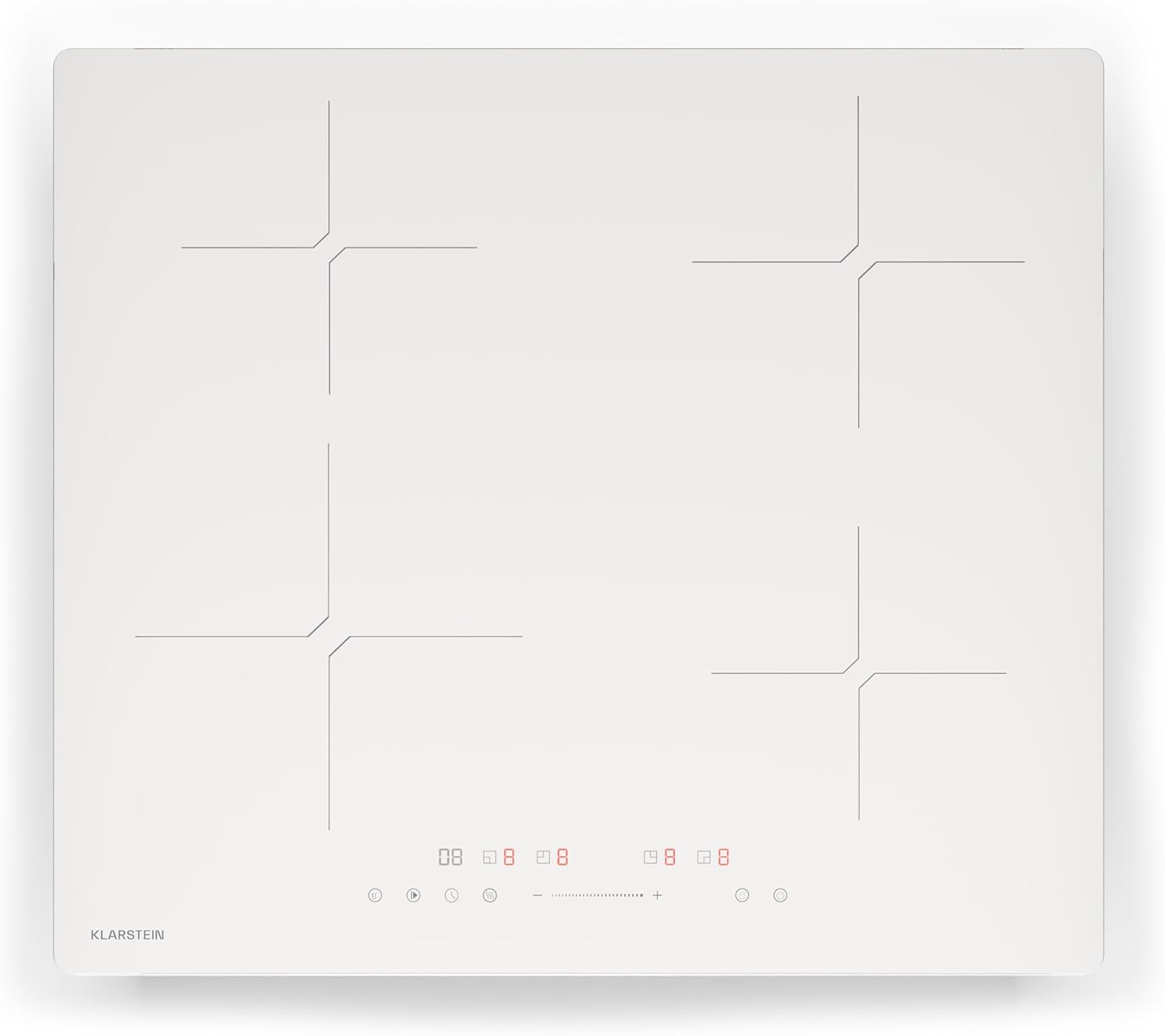 Klarstein PowerGlide Induktionskochfeld - 60 cm mit vier Kochzonen und 7800 Watt - SenseControl neun Heizstufen und Power Boost - Schwarz mit Timer und Kindersicherung-Nestmyio