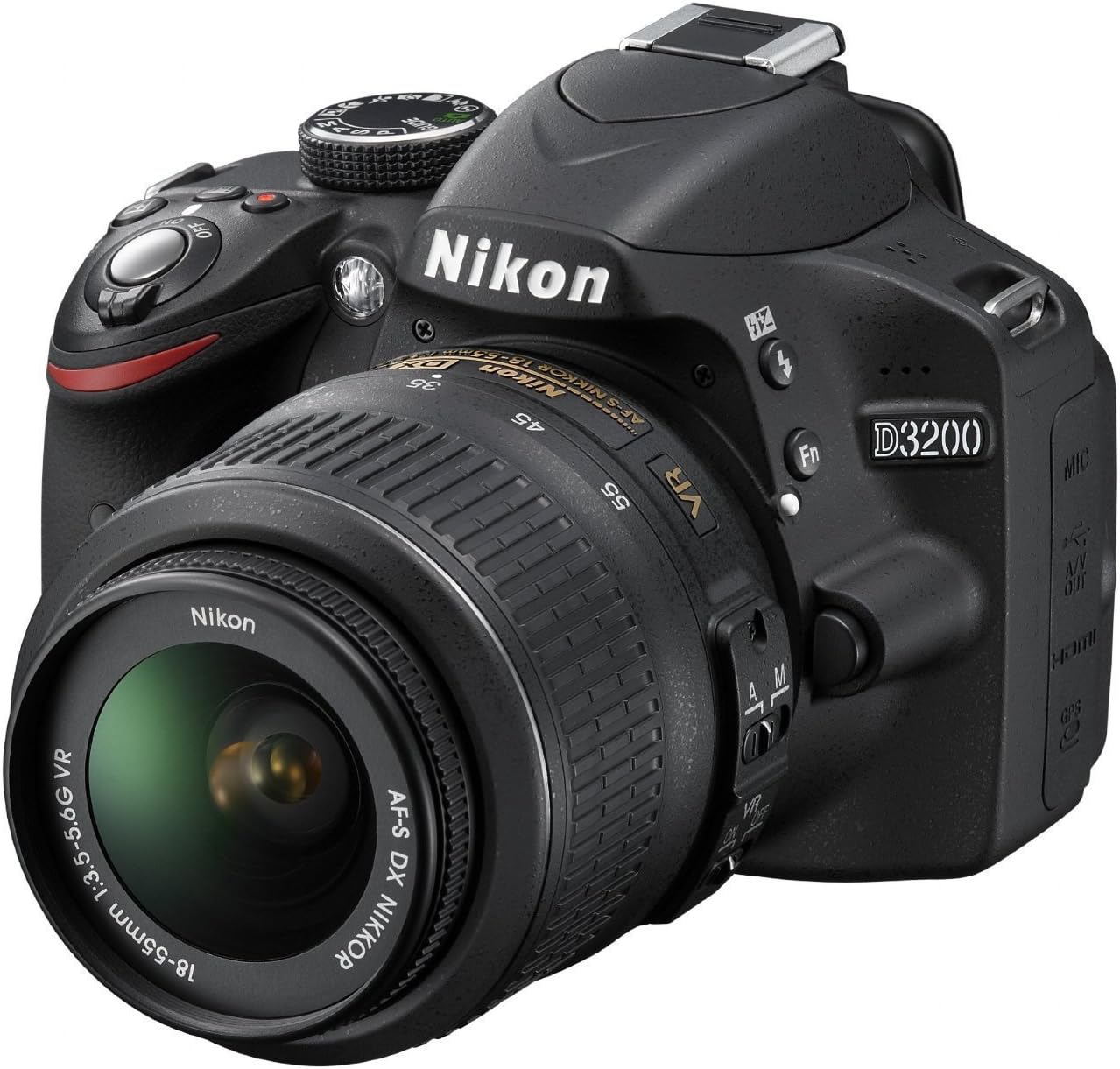 Nikon D3200 Spiegelreflexkamera Kit - 24 MP CMOS Sensor und Nikon F Anschluss - AF S DX 18 bis 55 mm VR II Objektiv - Full HD Live View Schwarz-Nestmyio