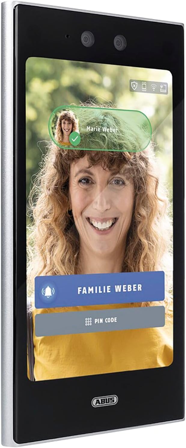 ABUS FaceXess Video Türstation - Türklingel mit HD Kamera und LCD Touchscreen - Auflösung 1280 x 1080 für Überwachung - Schwarz Silber mit kabelloser Verbindung-Nestmyio