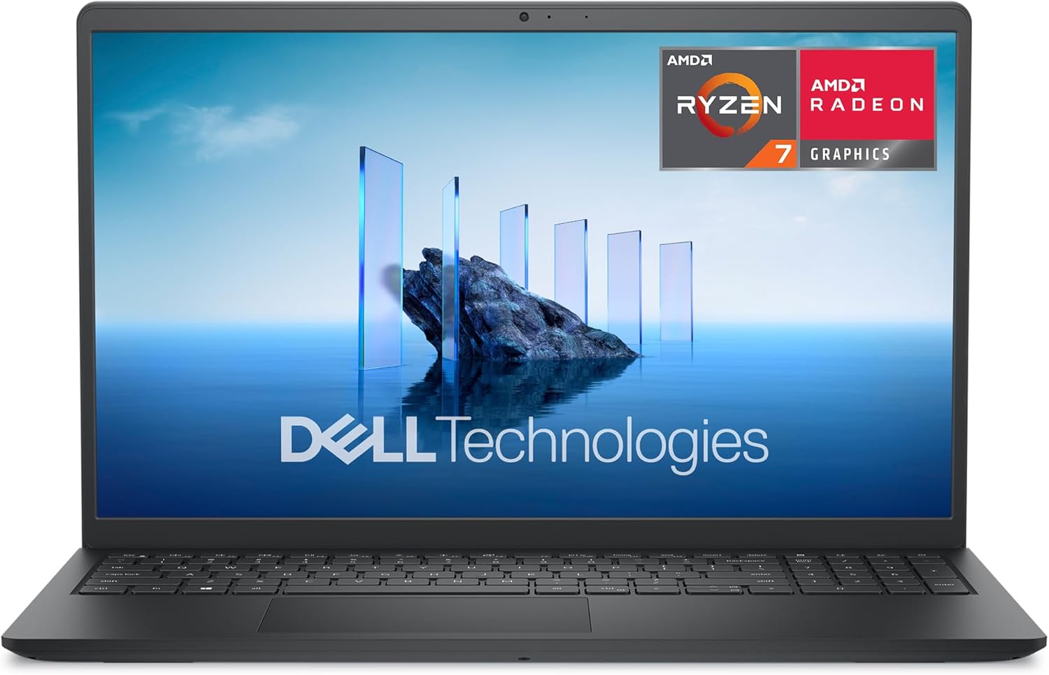 Dell 15,6 Zoll Full HD Laptop - AMD Ryzen 7 7730U und Radeon Grafik - 16 GB DDR4 RAM und 1 TB SSD - Windows 11 Home QWERTZ Carbon Black-Nestmyio