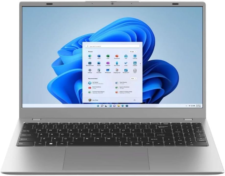 15,6 Zoll Full HD Laptop mit MS Office 2024 Pro - Intel Celeron N5095 bis 2,90 GHz - 16 GB DDR4 RAM und 512 GB SSD - Windows 11 Pro Webcam HDMI WLAN-Nestmyio