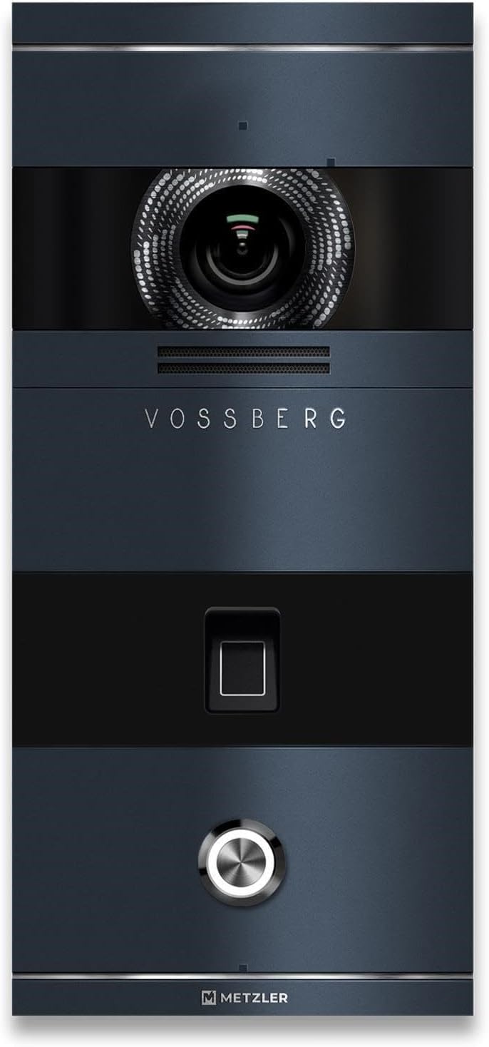 Metzler VDM10 2.0 Video Türsprechanlage - HD Kamera mit Fingerprint und Türöffner - 2 Draht IP System für Einfamilienhaus - Anthrazit RAL7016 für außen-Nestmyio