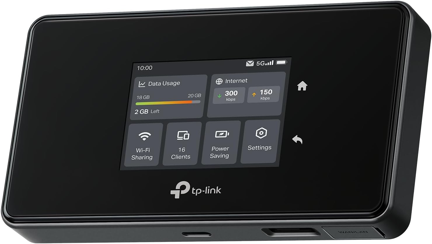 TP Link M8550 Mobiler 5G Router - Tri Band Wi Fi 6E mit bis zu 3,4 GBit je Sekunde - 4680 mAh Akku Touchscreen und Nano SIM - Für bis zu 32 Geräte mit Gigabit WAN LAN-Nestmyio