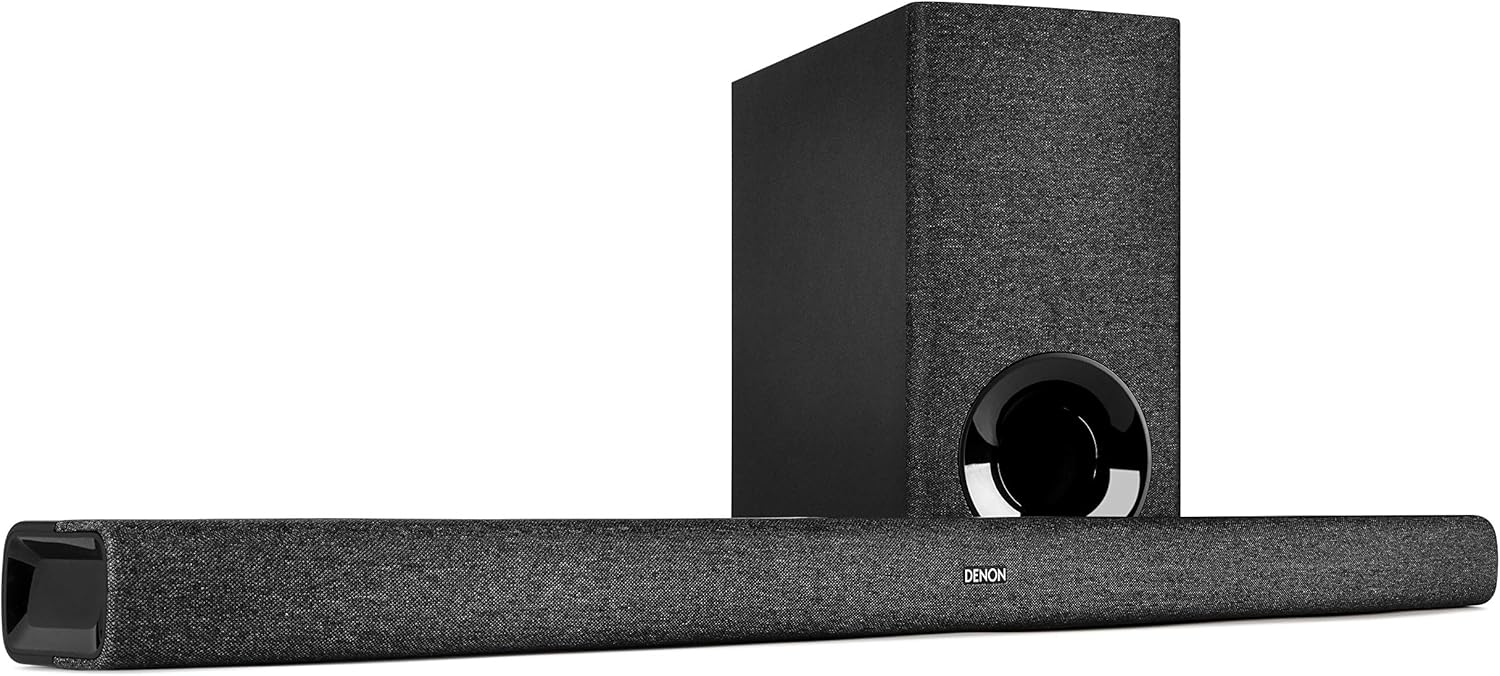 Denon DHT S416 TV Soundbar - 2.1 Heimkino mit kabellosem Subwoofer - Dolby Digital Chromecast WLAN und Bluetooth - Schwarz mit HDMI ARC und optischem Eingang-Nestmyio