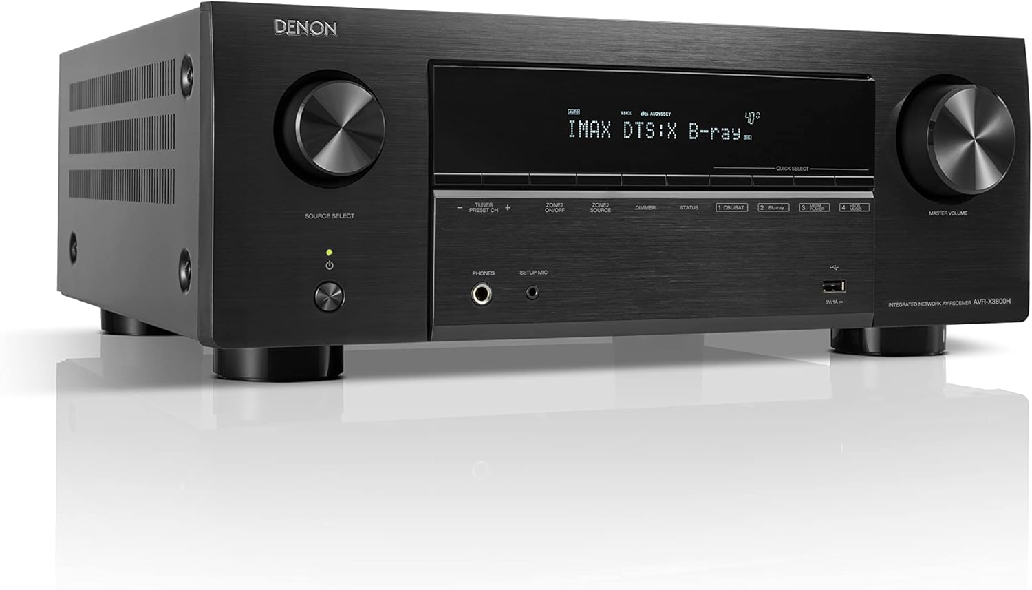 Denon AVC X3800H AV Receiver - 9.4 Kanal Surround mit Dolby Atmos DTS X und Auro 3D - Sechs 8K HDMI Eingänge und drei Ausgänge - Schwarz mit HEOS AirPlay 2 Bluetooth und Alexa-Nestmyio