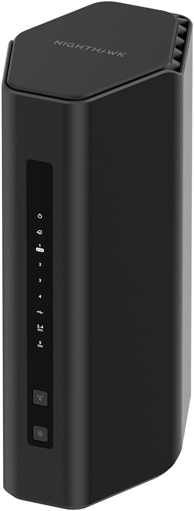 NETGEAR Nighthawk RS200 Wi Fi 7 Router - Dualband BE6500 bis 6,5 Gbit pro Sekunde - Abdeckung bis 185 m2 für 80 Geräte - Schwarz mit 2,5 Gigabit Internetanschluss-Nestmyio